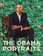 Cover of the book The Obama Portraits, showing the Kehinde Wiley painting of Barack Obama