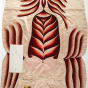 <p>Judy Chicago (American, b. 1939). <em>The Dinner Party</em> (Margaret Sanger runner), 1974–79. Silk satin, cotton/linen base fabric, woven interface support material (horsehair, wool, and linen), cotton twill tape, silk, synthetic gold cord, silk thread, 51 1/4 × 31 7/8 in. (130.2 × 81 cm). Brooklyn Museum, Gift of the Elizabeth A. Sackler Foundation, 2002.10. © Judy Chicago</p>