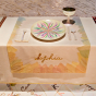 <p>Judy Chicago (American, b. 1939). <em>The Dinner Party</em> (Sophia place setting), 1974–79. Mixed media: ceramic, porcelain, textile. Brooklyn Museum, Gift of the Elizabeth A. Sackler Foundation, 2002.10. © Judy Chicago. Photograph by Jook Leung Photography</p>