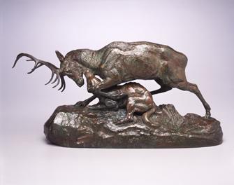 Wolf Holding a Stag by the Throat, Model