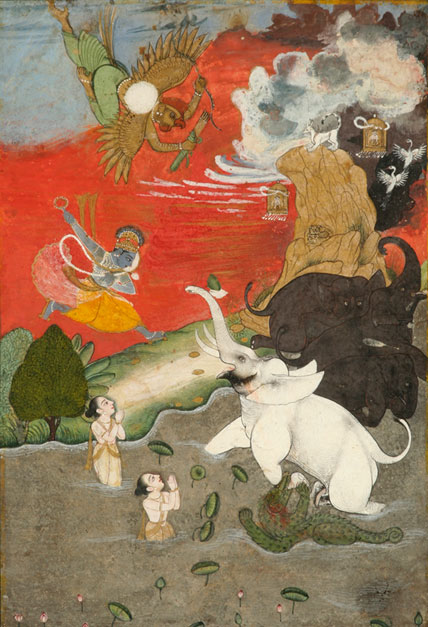 Vishnu Saving the Elephant (Gajendra Moksha)