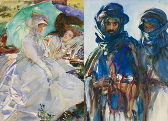 John Singer Sargent: (left) Simplon Pass: Reading; (right) Bedouins