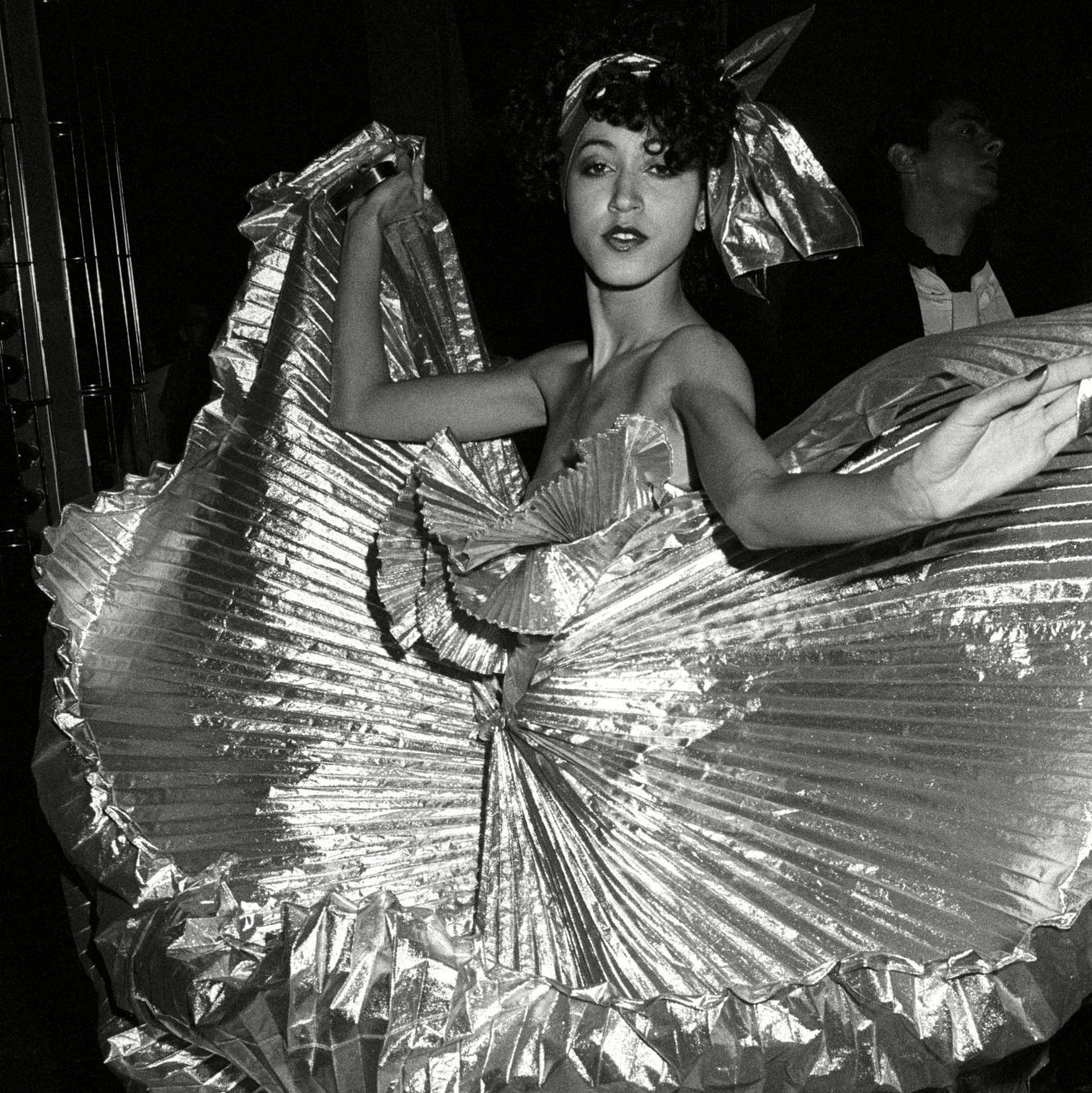 Guy Marineau: Pat Cleveland on the dance floor during Halston's disco bash at Studio 54