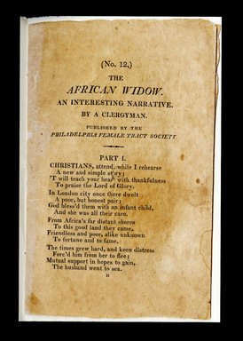 <em>"Jane Schenck journal ancillary material, 'The African Widow.'"</em>, 1812-1816. Printed material. Brooklyn Museum. (CS71_Sch21_A4_Malbone_Schenck_ancillary_p01_edited_SL1.jpg