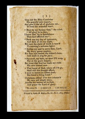 <em>"Jane Schenck journal ancillary material, 'The African Widow.'"</em>, 1812-1816. Printed material. Brooklyn Museum. (CS71_Sch21_A4_Malbone_Schenck_ancillary_p8_edited_SL1.jpg