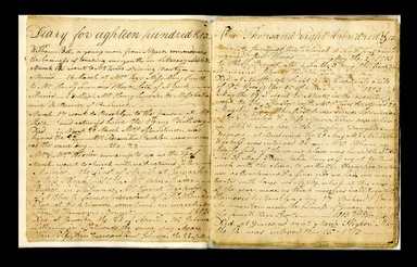 <em>"Jane Schenck journal."</em>, 1812-1816. Printed material. Brooklyn Museum. (CS71_Sch21_A4_Malbone_Schenck_p08-09_edited_SL1.jpg