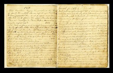 <em>"Jane Schenck journal."</em>, 1812-1816. Printed material. Brooklyn Museum. (CS71_Sch21_A4_Malbone_Schenck_p12-13_edited_SL1.jpg
