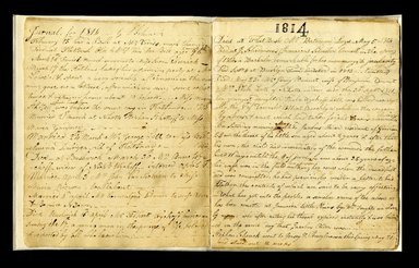 <em>"Jane Schenck journal."</em>, 1812-1816. Printed material. Brooklyn Museum. (CS71_Sch21_A4_Malbone_Schenck_p14-15_edited_SL1.jpg