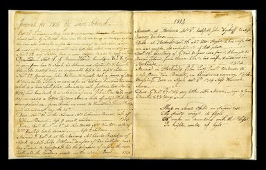 <em>"Jane Schenck journal."</em>, 1812-1816. Printed material. Brooklyn Museum. (CS71_Sch21_A4_Malbone_Schenck_p20-21_edited_SL1.jpg