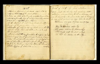 <em>"Jane Schenck journal."</em>, 1812-1816. Printed material. Brooklyn Museum. (CS71_Sch21_A4_Malbone_Schenck_p36-37_edited_SL1.jpg