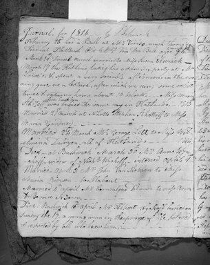 <em>"Jane Schenck journal."</em>, 1812-1816. b/w negative, 4x5in. Brooklyn Museum. (CS71_Sch21_A4_Schenck_journal_p71_bw.jpg