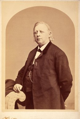 <em>"Portrait of Henry Ward Beecher"</em>, 1865-1905. color transparency, 4x5in. Brooklyn Museum. (CS71_So8_B39_Beecher.jpg