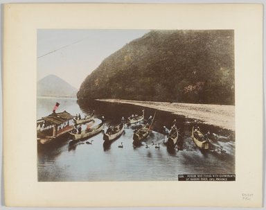 <em>"1368. Person who fishes with cormorants at Nagara River, Gifu Province"</em>, 1890. Bw photographic print, hand tinted. Brooklyn Museum. (Photo: Brooklyn Museum, DS809_P561_no02a_PS4.jpg