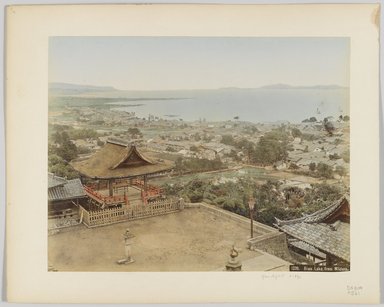 <em>"1239. Biwa Lake from Miidera"</em>, 1890. Bw photographic print, hand tinted. Brooklyn Museum. (Photo: Brooklyn Museum, DS809_P561_no09a_PS4.jpg