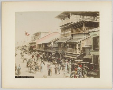 <em>"76B. Osaka street"</em>, 1890. Bw photographic print, hand tinted. Brooklyn Museum. (Photo: Brooklyn Museum, DS809_P561_no10b_PS4.jpg