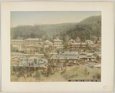<em>"3. General view of Maruyama Park, Kioto"</em>, 1890. Bw photographic print, hand tinted. Brooklyn Museum. (Photo: Brooklyn Museum, DS809_P561_no11a_PS4.jpg