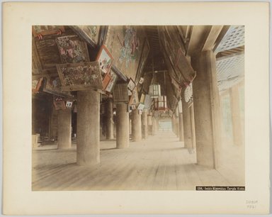 <em>"1314. Inside Kiyomidzu Temple, Kioto"</em>, 1890. Bw photographic print, hand tinted. Brooklyn Museum. (Photo: Brooklyn Museum, DS809_P561_no15a_PS4.jpg