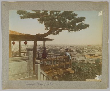 <em>"302. Atago hill, Tokio. Annotated:  General view of Tokio."</em>, 1890. Bw photographic print, sepia toned. Brooklyn Museum. (Photo: Brooklyn Museum, DS809_P56_vol1_no04a_PS4.jpg