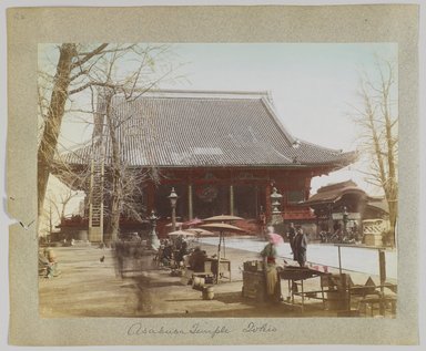 <em>"Annotated:  Asakusa Temple, Tokio."</em>, 1890. Bw photographic print, sepia toned. Brooklyn Museum. (Photo: Brooklyn Museum, DS809_P56_vol1_no10b_PS4.jpg