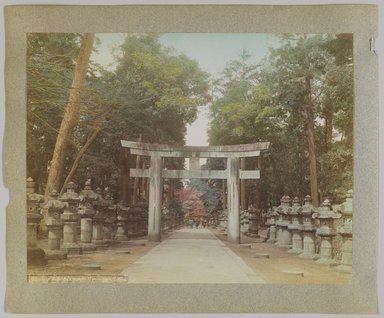 <em>"Entrance Toshogu's temple Uyeno park Tokyo."</em>, 1890. Bw photographic print, sepia toned. Brooklyn Museum. (Photo: Brooklyn Museum, DS809_P56_vol1_no13b_PS4.jpg