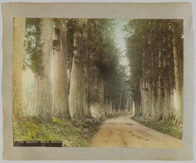 <em>"745. Imaichi Road, Nikko."</em>, 1890. Bw photographic print, sepia toned. Brooklyn Museum. (Photo: Brooklyn Museum, DS809_P56_vol1_no20b_PS4.jpg