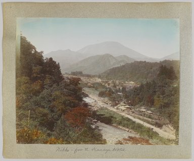 <em>"Annotated:  Nikko from the Kanaya Hotel."</em>, 1890. Bw photographic print, sepia toned. Brooklyn Museum. (Photo: Brooklyn Museum, DS809_P56_vol1_no22b_PS4.jpg
