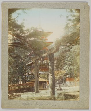 <em>"Annotated:  Pagoda, Ieyasu Temple."</em>, 1890. Bw photographic print, sepia toned. Brooklyn Museum. (Photo: Brooklyn Museum, DS809_P56_vol1_no30a_PS4.jpg
