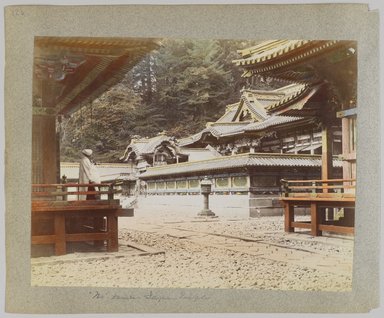 <em>"Annotated:  Ieyasu Temple."</em>, 1890. Bw photographic print, sepia toned. Brooklyn Museum. (Photo: Brooklyn Museum, DS809_P56_vol1_no32b_PS4.jpg