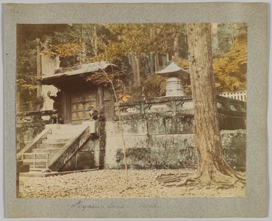 <em>"Annotated:  Ieyasu's tomb, Nikko."</em>, 1890. Bw photographic print, sepia toned. Brooklyn Museum. (Photo: Brooklyn Museum, DS809_P56_vol1_no35a_PS4.jpg