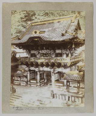 <em>"Annotated:  Outside Chinese gate."</em>, 1890. Bw photographic print, sepia toned. Brooklyn Museum. (Photo: Brooklyn Museum, DS809_P56_vol1_no36b_PS4.jpg