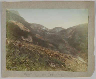 <em>"Owaki-dani. Annotated:  Big Hill, near Miyanoshita."</em>, 1890. Bw photographic print, sepia toned. Brooklyn Museum. (Photo: Brooklyn Museum, DS809_P56_vol1_no41a_PS4.jpg