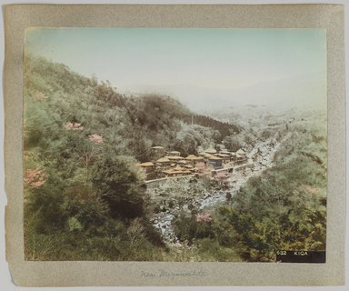 <em>"632. Kiga. Annotated:  Near Miyanoshita."</em>, 1890. Bw photographic print, sepia toned. Brooklyn Museum. (Photo: Brooklyn Museum, DS809_P56_vol1_no41b_PS4.jpg