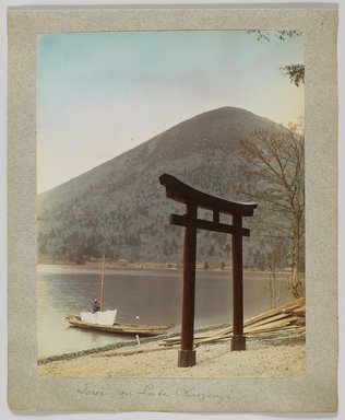 <em>"Annotated:  Torei on Lake Chuzenji."</em>, 1890. Bw photographic print, sepia toned. Brooklyn Museum. (Photo: Brooklyn Museum, DS809_P56_vol1_no44a_PS4.jpg