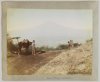 <em>"E51. Fuji from Otometoge. Annotated:  Near Miyanoshita."</em>, 1890. Bw photographic print, sepia toned. Brooklyn Museum. (Photo: Brooklyn Museum, DS809_P56_vol1_no44b_PS4.jpg