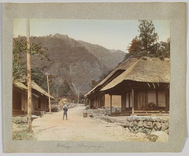 <em>"Annotated:  Village, Chuzenji."</em>, 1890. Bw photographic print, sepia toned. Brooklyn Museum. (Photo: Brooklyn Museum, DS809_P56_vol1_no45a_PS4.jpg