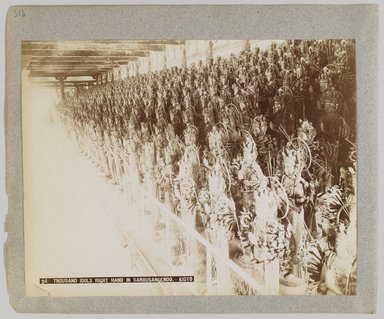 <em>"24. Thousand idols right hand in Sanjiusangendo, Kioto."</em>, 1890. Bw photographic print, sepia toned. Brooklyn Museum. (Photo: Brooklyn Museum, DS809_P56_vol1_no51b_PS4.jpg