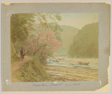 <em>"Annotated:  Katsura-Gawa (rapids) near Kioto."</em>, 1890. Bw photographic print, sepia toned. Brooklyn Museum. (Photo: Brooklyn Museum, DS809_P56_vol2_no52_PS4.jpg