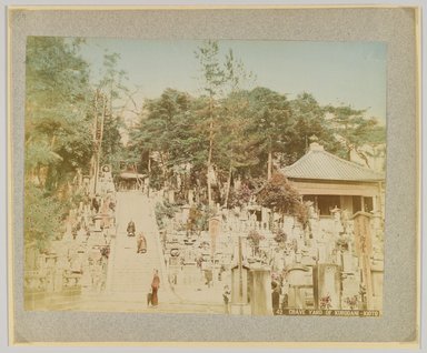 <em>"42. Grave yard of Kurodani, Kioto."</em>, 1890. Bw photographic print, sepia toned. Brooklyn Museum. (Photo: Brooklyn Museum, DS809_P56_vol2_no59_PS4.jpg