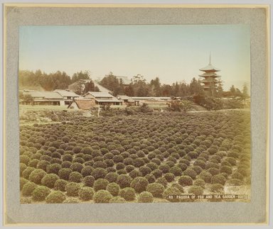 <em>"63. Pagoda of Toji and tea garden, Kioto."</em>, 1890. Bw photographic print, sepia toned. Brooklyn Museum. (Photo: Brooklyn Museum, DS809_P56_vol2_no66_PS4.jpg