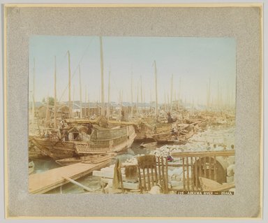 <em>"154. Ajikawa River, Osaka."</em>, 1890. Bw photographic print, sepia toned. Brooklyn Museum. (Photo: Brooklyn Museum, DS809_P56_vol2_no71_PS4.jpg