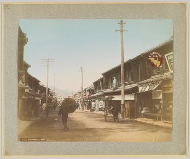 <em>"B272. Motomachi, Kobe."</em>, 1890. Bw photographic print, sepia toned. Brooklyn Museum. (Photo: Brooklyn Museum, DS809_P56_vol2_no76_PS4.jpg