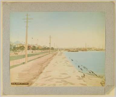 <em>"A18. Bund at Kobe."</em>, 1890. Bw photographic print, sepia toned. Brooklyn Museum. (Photo: Brooklyn Museum, DS809_P56_vol2_no79_PS4.jpg