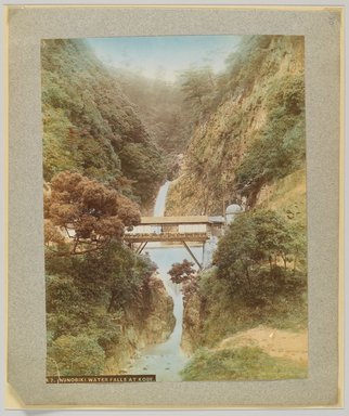 <em>"A7. Nunobiki Waterfalls at Kobe."</em>, 1890. Bw photographic print, sepia toned. Brooklyn Museum. (Photo: Brooklyn Museum, DS809_P56_vol2_no80_PS4.jpg