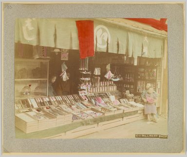 <em>"C37. Millinery shop."</em>, 1890. Bw photographic print, sepia toned. Brooklyn Museum. (Photo: Brooklyn Museum, DS809_P56_vol2_no83_PS4.jpg