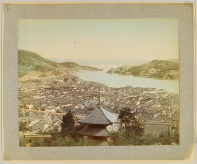 <em>"H30. Onomichi Town."</em>, 1890. Bw photographic print, sepia toned. Brooklyn Museum. (Photo: Brooklyn Museum, DS809_P56_vol2_no87_PS4.jpg