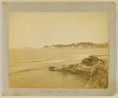 <em>"Annotated:  Enoshima Island, Fuji."</em>, 1890. Bw photographic print, sepia toned. Brooklyn Museum. (Photo: Brooklyn Museum, DS809_P56_vol2_no93_PS4.jpg