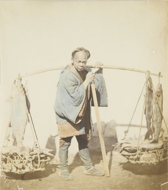 <em>"Fishmonger"</em>. Bw photographic print, hand tinted. Brooklyn Museum. (Photo: Brooklyn Museum, DS821_P56_no11_PS4.jpg