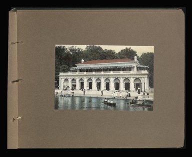 <em>"Boat House - Prospect Park."</em>. Photograph album, 8.375 x 10.125 in (21 x 26.6 cm). Brooklyn Museum, CHART_2012. (F129_B79_B776_Brooklyn_Garden_24.jpg