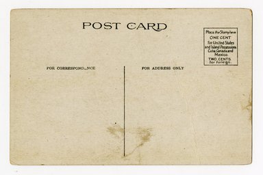 <em>"Lake, Sunset Park, Bay Ridge, Brooklyn, N.Y. Verso."</em>. Postcard, 3.5 x 5.5 in (8.9 x 14 cm). Brooklyn Museum, CHART_2012. (F129_B79_C68_Sunset_Park_Lake_verso.jpg