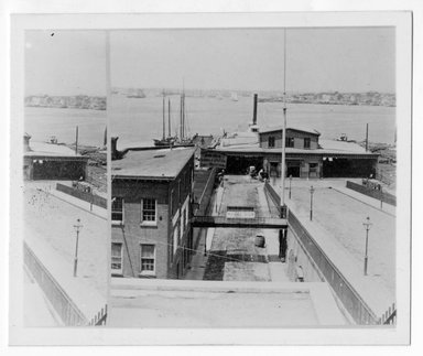 <em>"Photograph of stereo[graph]. 'Wall Street Ferry, Brooklyn, N.Y.'"</em>, 1941. Bw photograph, 5 x 3.75in (8 x 10 cm). Brooklyn Museum, CHART_2011. (F129_B79_F956_Ferries_03.jpg